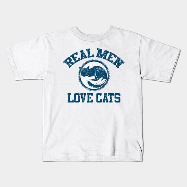 Real Men Love Cats Kids T-Shirt by veerkun